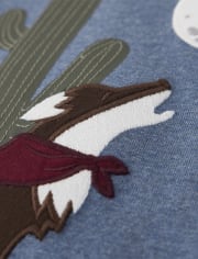 Boys Embroidered Wolf Top - County Fair