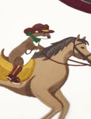 Camiseta Raglan de Caballo Bordado para Niños - Feria del Condado