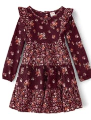 Girls Tiered Floral Dress - County Fair