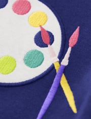 Girls Embroidered Art Supplies Top - Future Artist