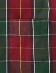 Mens Matching Family Plaid Button Up Shirt - Holiday Traditions