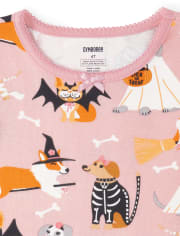 Girls Halloween Dog Cotton 2-Piece Pajamas - Gymmies