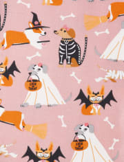 Pijama de 2 piezas de algodón para perros de Halloween para niñas - Gymmies