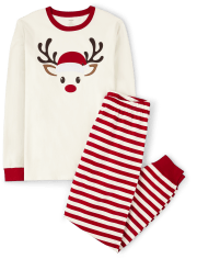 Pijama de 2 piezas de algodón con renos familiares a juego unisex para adultos - Gymmies