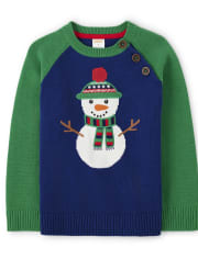 Suéter raglán de muñeco de nieve para niños - Holiday Express