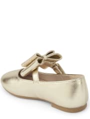 Girls Glitter Bow Ballet Flats