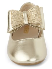 Girls Glitter Bow Ballet Flats