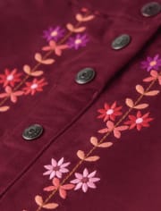 Girls Embroidered Floral Skirt - Spice Market