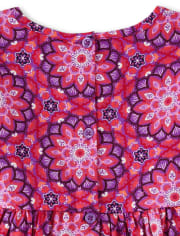 Girls Mandala Ruffle Dress - Spice Market