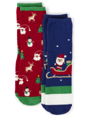 Paquete de 2 calcetines de Papá Noel para niños - Holiday Express