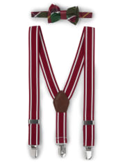 Boys Plaid Bow Tie And Suspenders Set - Holiday Traditions
