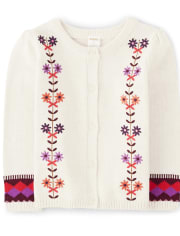 Cárdigan Niña Flores Bordadas - Spice Market