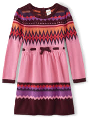 Robe pull jacquard pour fille - Spice Market