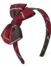 Girls Plaid Bow Headband - Holiday Traditions