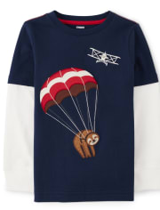 Boys Parachute Layered Top - Aviator School