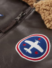 Boys Embroidered Airplane Jacker - Aviator School