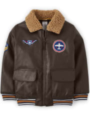 Boys Embroidered Airplane Jacker - Aviator School