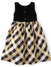 Vestido Niña Cuadros Jacquard - Regalo Perfecto