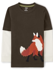 Haut superposé renard pour garçon - Récolte d'automne