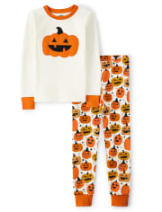 Unisex Pumpkin Cotton 2-Piece Pajamas - Gymmies