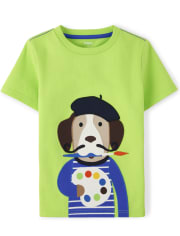 Boys Embroidered Dog Top - Future Artist