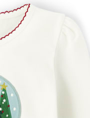 Haut brodé boule à neige pour fille - Holiday Express