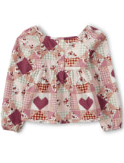 Girls Smocked Patchwork Top - County Fair