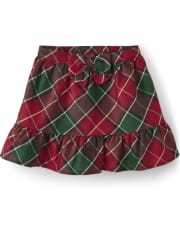 Girls Plaid Ruffle Skirt - Holiday Traditions