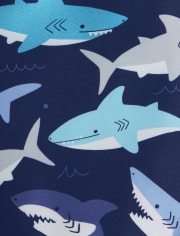Boys Shark Rashguard And Swim Shorts Set - Splish-Splash