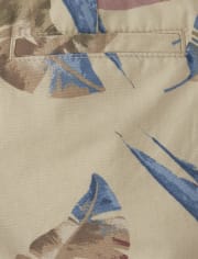 Boys Embroidered Jeep Top And Leaf Print Shorts Set - Outback Adventure