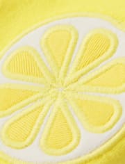 Girls Embroidered Lemon Halter Top And Lemon Capri Leggings Set - Citrus & Sunshine