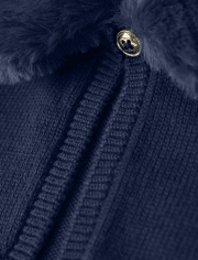 Girls Faux Fur Cropped Cardigan - Family Celebrations