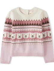 Girls Polar Bear Fairisle Sweater - Bear Hugs