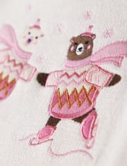 Girls Embroidered Bear Sweater - Bear Hugs
