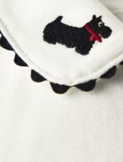 Girls Embroidered Dog Peter Pan Top - London Calling