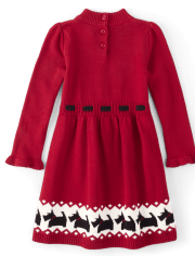 Girls Applique Dog Sweater Dress - London Calling