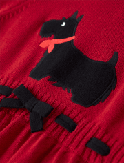 Girls Applique Dog Sweater Dress - London Calling