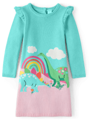 Vestido Suéter Dino Bordado Niña - Dino-Mite