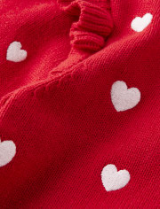 Girls Heart Sweater Dress - Valentine Cutie