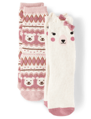 Pack de 2 calcetines de oso polar para niña - Bear Hugs