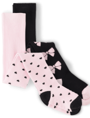 Girls Bow Tights 2-Pack - Tres Chic