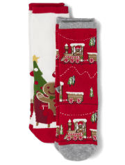 Boys Gingerbread Crew Socks 2-Pack - Gingerbread House