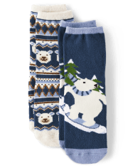 Paquete de 2 calcetines de oso polar para niños - Bear Hugs