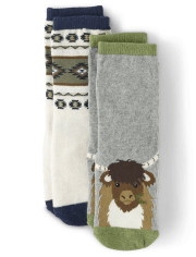 Boys Cow Crew Socks 2-Pack - Little Rocky Mountain