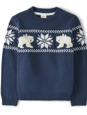 Boys Intarsia Polar Bear Sweater - Bear Hugs
