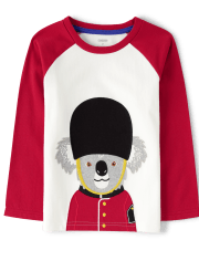 Boys Embroidered Koala Raglan Top - London Calling