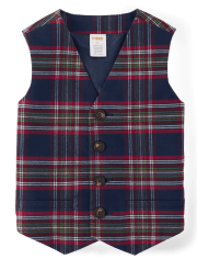 Boys plaid vest sale