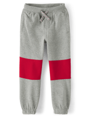 Boys Fleece Pull On Jogger Pants - Valentine Cutie