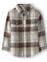 Boys Plaid Snap Front Shirt - Little Rocky Mountain