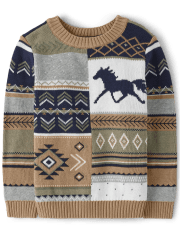 Boys Patchwork Sweater - Little Rocky Mountain